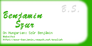 benjamin szur business card