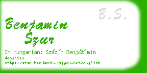 benjamin szur business card